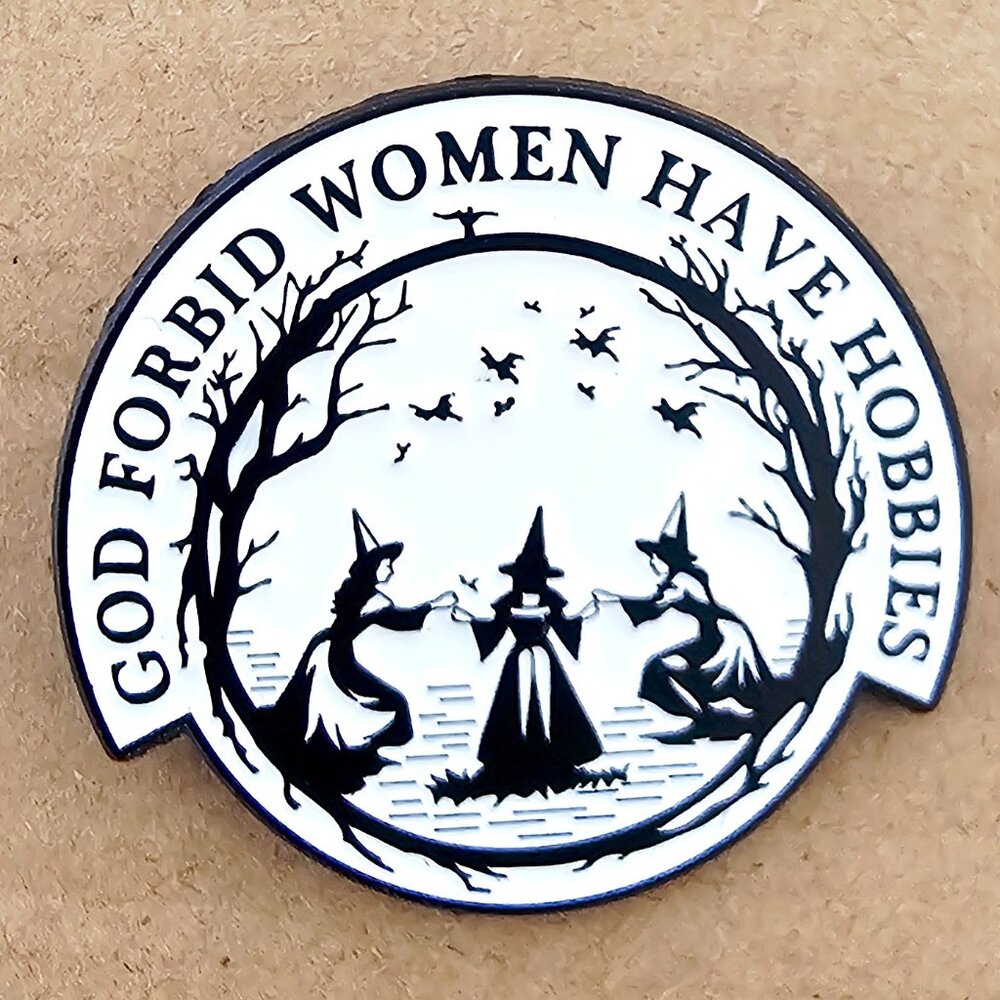 Witch Gothic Feminist Enamel Pin Badge Women Hobbies Dark Humor Gifts Brooch